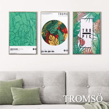 TROMSO-北歐生活版畫有框畫_19x29cm三幅一組 百樂叢林