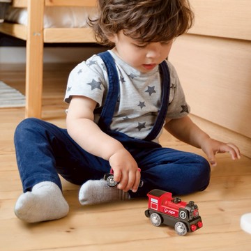 🚚快速出貨【德國Hape】電動復古小火車(電動小火車)｜生日禮物、週歲禮、木製玩具