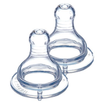 KU.KU Duckbill 酷咕鴨 圓孔液態矽膠仿乳型奶嘴  L號(大孔徑)  2個