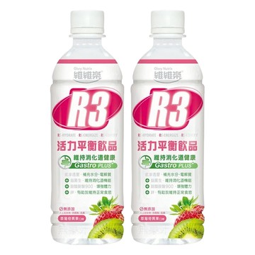 Glory Nutria 維維樂 R3活力平衡飲品PLUS 草莓奇異果口味 添加葡聚醣900 低滲透壓補充水分電解質  500ml  2瓶