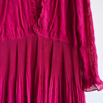 【蛋植物古著】桃心飛雲紗質線繡古著洋裝