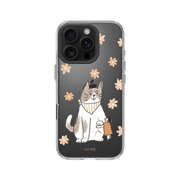 iPhone 16 Pro Clear Case（相機按鈕） 透明 - 小犬工作室 The little K9s - I'm with you（貓款）
