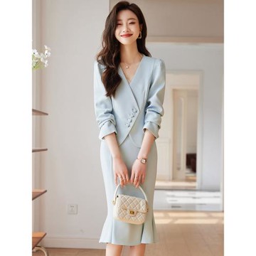 高級感西裝套裝裙兩件套高端職業裝氣質女神范播音藝考主持人正裝
