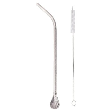 TEMPEST 純鈦吸管勺 + 吸管刷 6.3 x 242mm 鈦晶銀  1套  1套