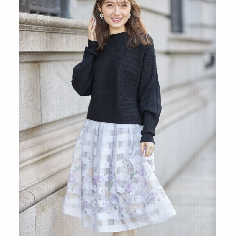 トッコクローゼット シアーチェック フラワープリントタックフレアスカート レディース Ravenda M Tocco Closet 通販 Lineポイント最大get Lineショッピング