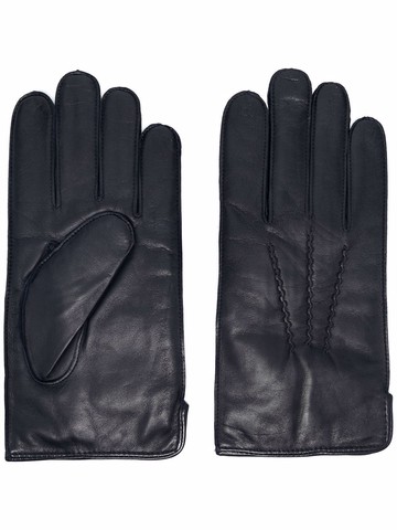 Aspinal Of London - cashmere-blend lined leather gloves - men - Cashmere/Wool/Leather - M - Blue