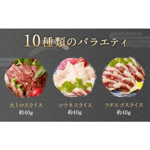 ふるさと納税 熊本県 高森町 鮮馬刺し スライス馬肉惣菜 約1kg 10種 バラエティセット 馬刺し 馬刺