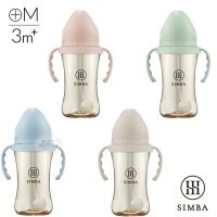 小獅王辛巴 Simba 蘊蜜鉑金PPSU寬口吸管把手防脹氣奶瓶(270ml)【學飲適用-搭配寬口十字M奶嘴】(綠沐/杏茶/栗粉/晨藍)