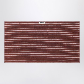 Striped reddish-brown bath towel 50x90 cm