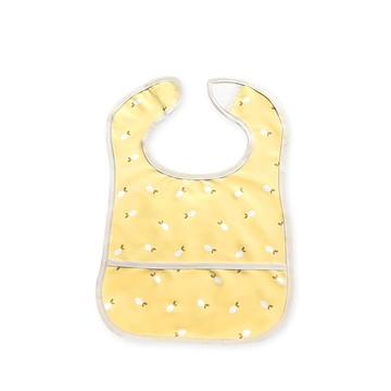 oneder 旺達 嬰兒輕薄圍兜 防水易清潔 寬口袋設計 魔鬼氈調節  檸檬  1入  1個