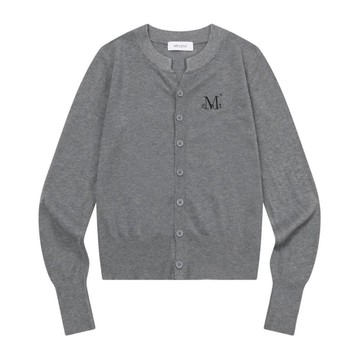 韓國 MUCENT MARAIS 7 BUTTON CROP HENRY NECK 7扣短版針織開襟衫 灰色 GRAY