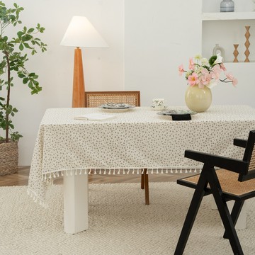 『百貨屋二號』桌布純棉法式氛圍感餐桌茶幾布輕奢高級感圓長方形田園臺布蓋巾