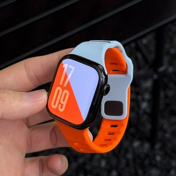 不規則硅膠錶帶 適用蘋果Apple Watch S11 10 9 8 7 6 5 4 SE 46mm 49mm 蘋果錶帶