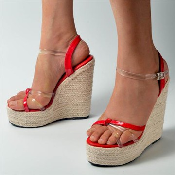 15公分韓版新款百搭超高跟鞋坡跟時尚性感厚底防水臺搭扣大碼涼鞋