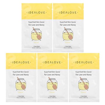 Idealove, Superfood Skin Savior, For Love and Honey，5 片美容面膜，每片 0.68 液量盎司（20 毫升）