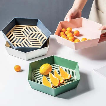 北歐風格水果盤簡約現代客廳茶幾網紅塑料果盆家用瀝水盤果籃