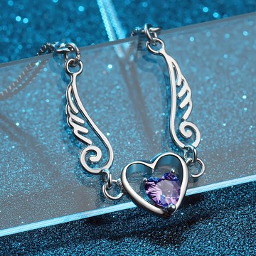 隔日到貨 天使翅膀 天然 紫水晶 手鏈 手鍊 不退色 不過敏 X001