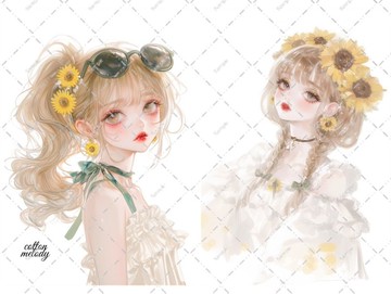 original sticker no.5810 人物貼紙 原創貼紙 人物貼紙 女孩貼紙 原創人物貼紙