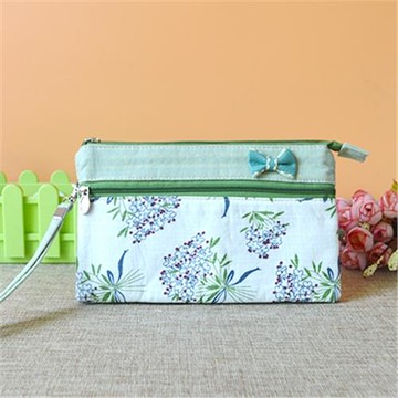 零錢包女長款布藝手拿包三層拉鏈手包女士錢包大容量大屏手機包袋