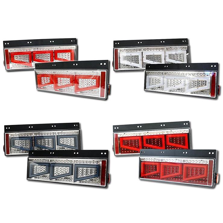 シーケンシャル ファイバー LED テールランプ 左右セット Eマーク取得済 3連 角型 カスタム 12V/24V 車検対応 保証付 流れる テール  トラック用品 外装パーツ 通販 LINEポイント最大0.5%GET LINEショッピング