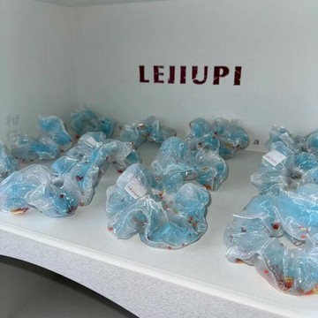 🔥3件8折🍊臺北出貨🍊可開發票藍色小魚髮圈大腸髮圈女2026新款百搭扎丸子頭繩皮筋發繩頭飾女