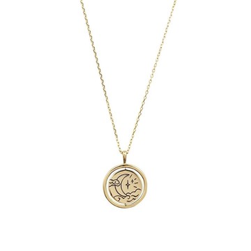 Wanderlust+Co 星月/太陽圖案翻轉墜項鍊