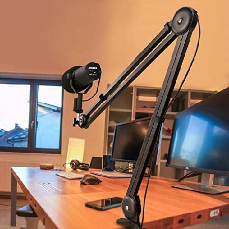 Shure SM7B Boom Arm with Pop Filter Suspension Boom Scissor Arm Stand for Shure SM7B Microphone with Types Windscreen by YOUSHARES