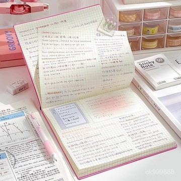 【台灣出貨】筆記本 方形本 活頁本  筆記本本子軟皮方格本高顔值方形本大學生少女網紅手賬本 UXFG