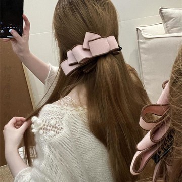 🔥2件9折🍊臺北出貨🍊可開發票韓系可露麗絲絨蝴蝶結香蕉夾女後腦勺盤髮夾頭飾馬尾夾豎夾髮飾