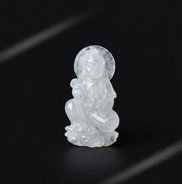 冰種翡翠觀音菩薩 | 天然緬甸玉翡翠A貨 | 送禮