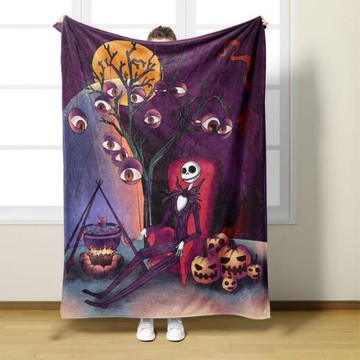 萬圣節毛毯驚魂圣誕夜印花法蘭絨蓋毯空調裝飾毯辦公室午睡蓋毯