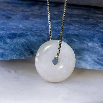 【願‧平安】飄花翡翠平安扣吊飾 | 天然緬甸玉翡翠A貨 | 送禮