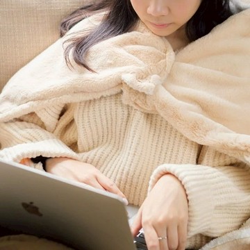【ROOMMI】恆暖電熱披肩毯｜發熱暖腳毯、午休毯【淺褐色】 _廠商直送