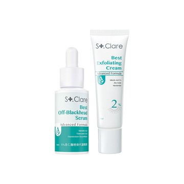 St.Clare聖克萊爾 5%杏仁酸粉刺代謝精華30ml+2%水楊酸淨痘水凝乳30ml
