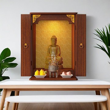 中式佛龕帶門家用觀音神位柜壁掛式吊柜現代簡約貢奉桌財神供臺新 c7213