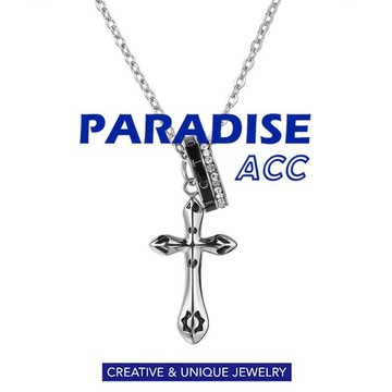 PARADISE 十字架 滴釉 戒指 精緻項鍊 鈦鋼 316L 醫療鋼 小鑽 不掉色 不過敏  細鍊