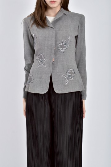 (S) zelda刺繡珠珠裝飾灰色外套