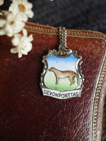 老又好古董珠寶Czechoslovakia斯洛伐克琺瑯項鍊 A21