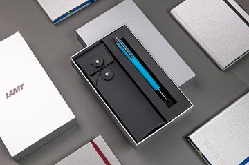 LAMY 原子筆 黑線圈筆袋禮盒 / LOGO 204 系列-多彩