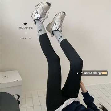 加絨鯊魚褲外穿黑色緊身打底褲保暖鉛筆褲新款秋冬女修身褲子