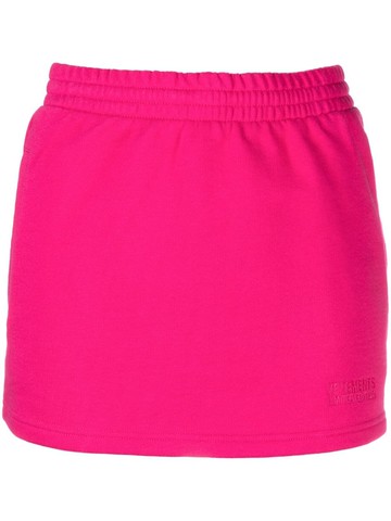 VETEMENTS - elasticated-waist straight skirt - women - Cotton/Polyester - XS - Pink