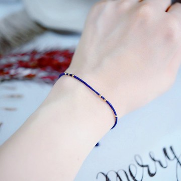 幸運與成功運提升・引領邁向成功的極細青金石手鍊│12月誕生石