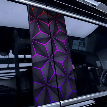 免運 福特專用 車貼 汽車貼紙 Kuga Focus車用中柱貼幾何方塊車用中柱貼紙車窗飾條防刮創意裝飾貼保護膜 精品
