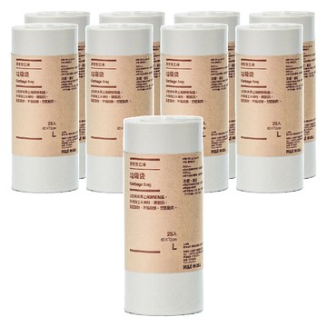 MUJI 無印良品 再生聚乙烯垃圾袋9件組 L 9捲  20L  1組