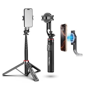 寶利威爾 無線磁吸式手機自拍支架 磁吸自拍桿 自拍棒