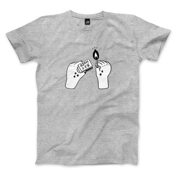 我是你的小火柴 - 深麻灰 - 黑線 - 中性版T恤