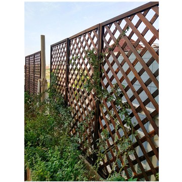 戶外木柵欄隔斷籬笆圍欄 戶外防腐木柵欄隔斷圍欄木網格花園植物爬藤花架壁掛花架實木碳化