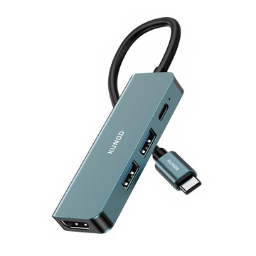 XUNDD 多功能TYPE-C HUB集線器 4K HDMI+USB-C+USB-A3.0 筆電擴充轉接器