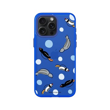 iPhone 15 Pro Max Clear 激光藍 - Pingu 企鵝家族 - 一起游泳