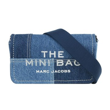 MARC  JACOBS The Denim 棉質牛仔迷你翻蓋包(藍色)
